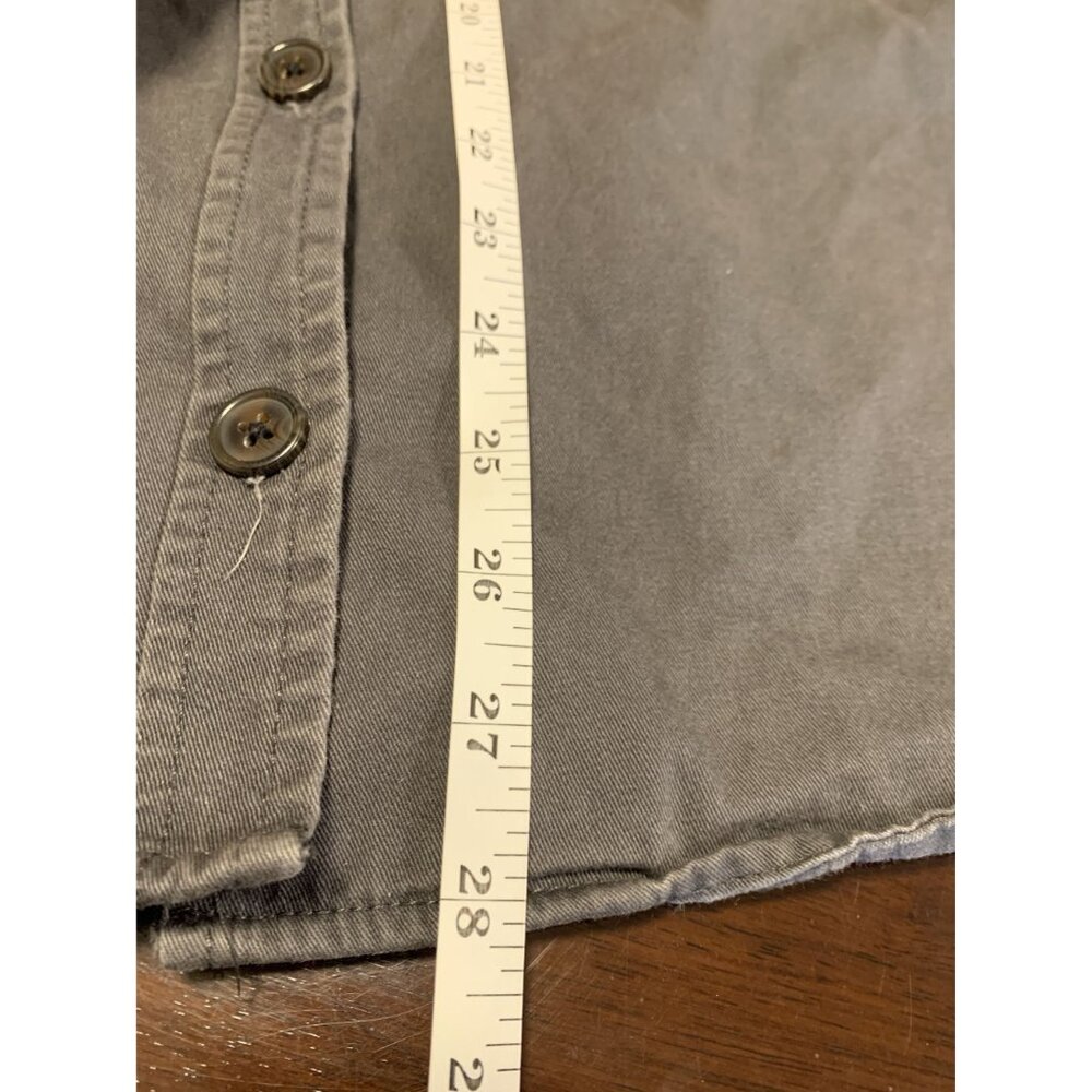 Thread & Supply L Gray Button Up Shacket Aztec Knitted Sleeves 4 Pockets - Picture 7 of 8